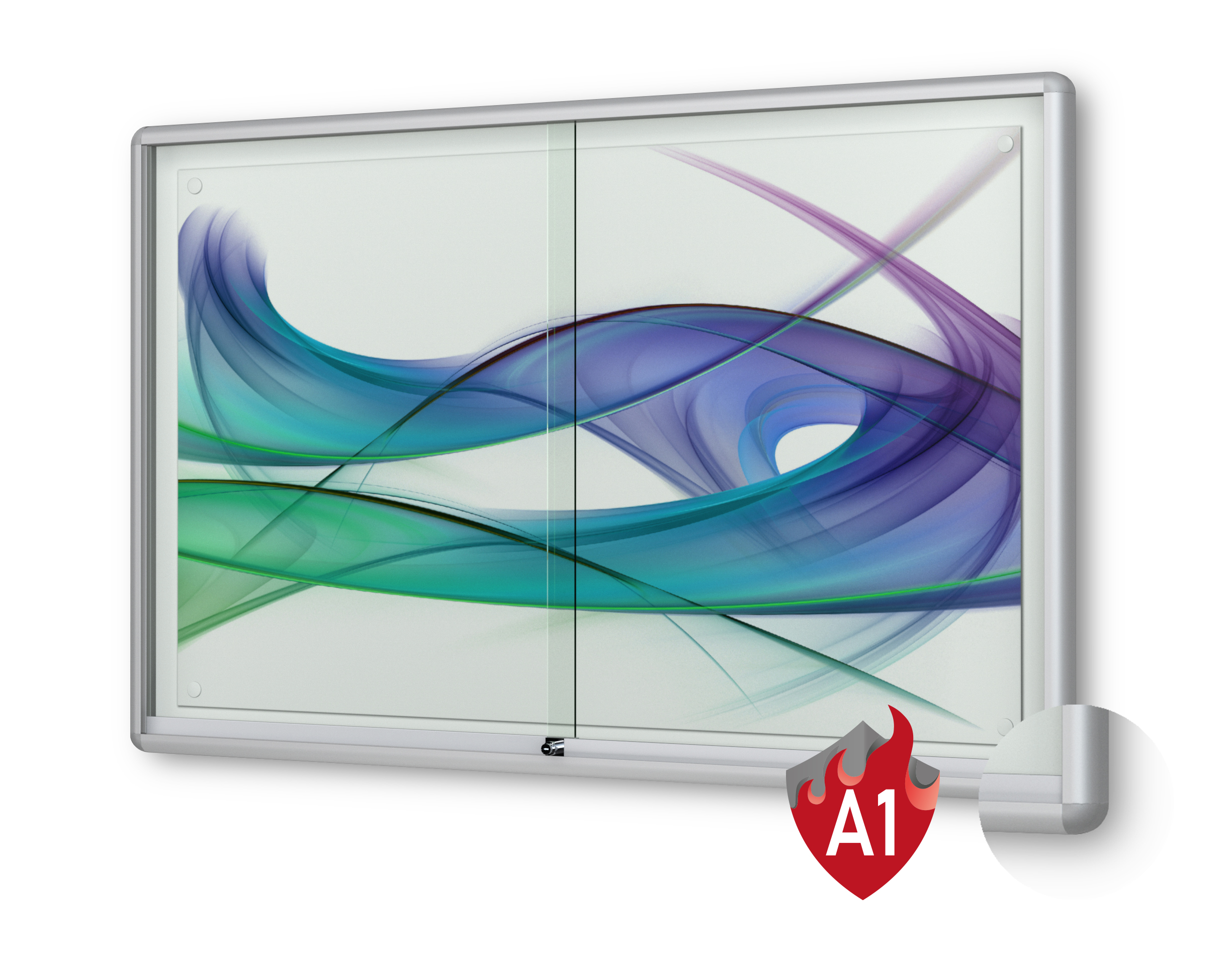 Schaukasten Moveo - die Schulvitrine Schaukasten Brandschutz A1